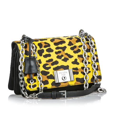 Prada Leopard Cavallino Crossbody Bag 